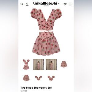 Lirika Matoshi two piece strawberry set, S